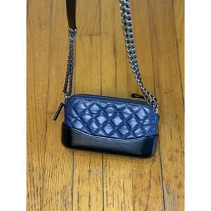 Chanel Gabrielle Womens Small Crossbody Blue Leather